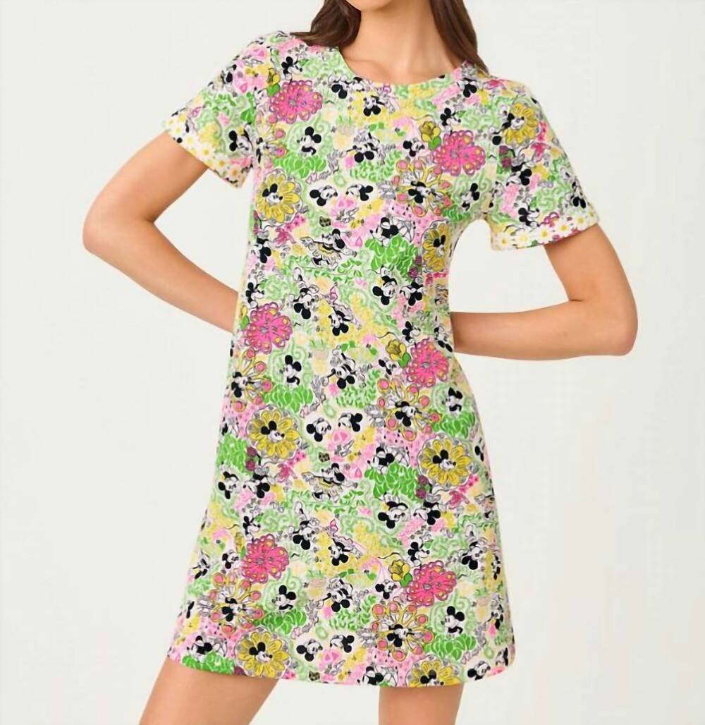 NEW LILLY PULITZER cody short sleeve dress in multi throwback disney